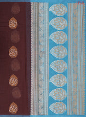 Dark Burgundy Kovai Cotton Saree