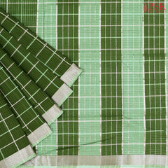 Dark Sap Green Mangalagiri Cotton Saree