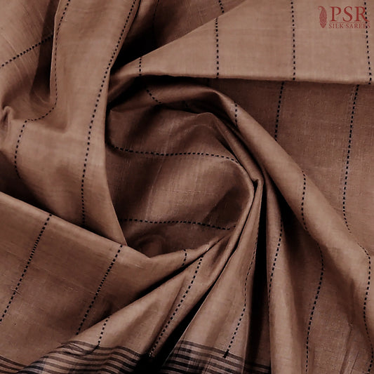 Caramel Brown Kanchi Cotton Saree