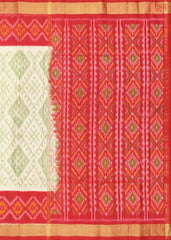Olive Beige Pochampally Soft Silk Saree
