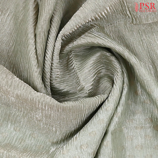 Sage Green Crushed Tissue Silk Saree