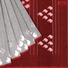 Grey Ikkat Cotton Saree