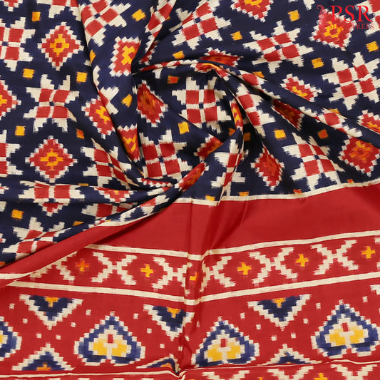 Midnight Blue Pochampally Silk Ikat Saree