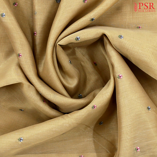 Biscotti Beige Tissue Embroidery Saree