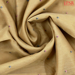 Biscotti Beige Tissue Embroidery Saree