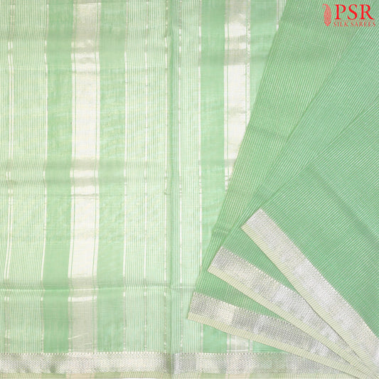 Celadon Green Maheshwari Silk Cotton Saree