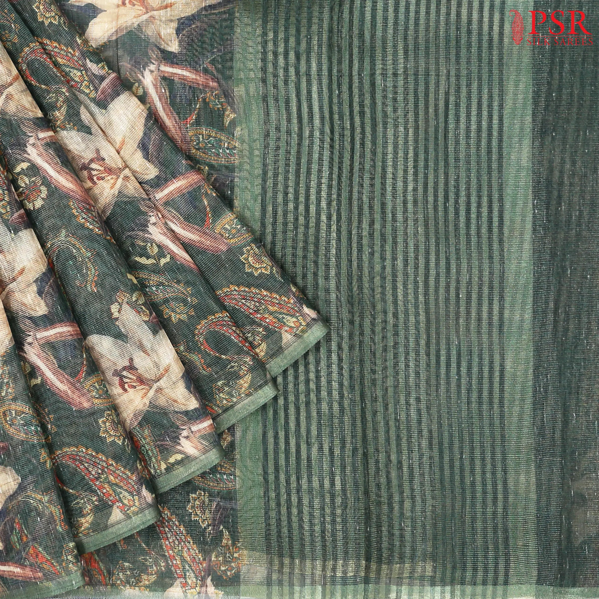 Dark Green Tissue Saree