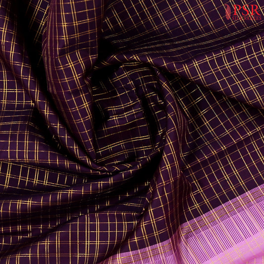 Aubergine Purple Kanchipuram Silk Saree