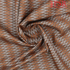 Dark Mustard Brown Semi Tassar Ikkat Print Running Material