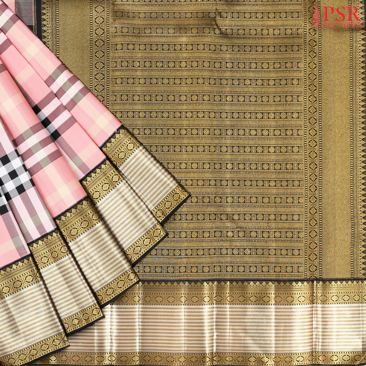 Bubblegum Pink Kanchipuram Silk Saree