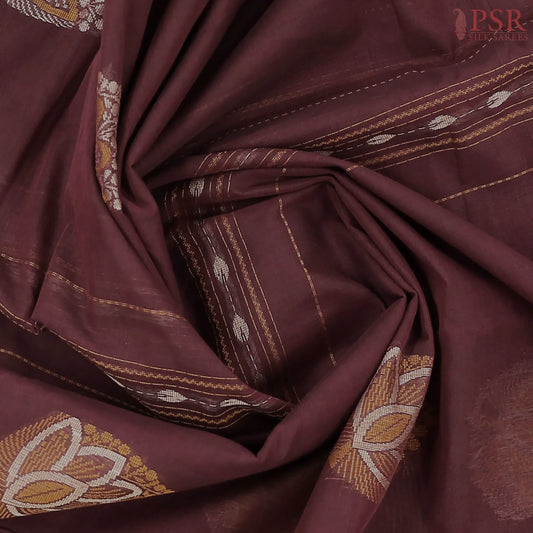 Dark Burgundy Kovai Cotton Saree