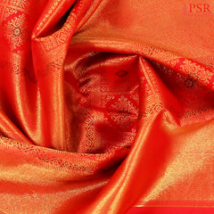 Red Kanchipuram Jacquard Silk Saree