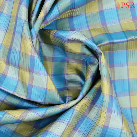 Blue & Olive Arani Silk Saree