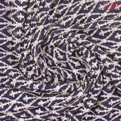 Dark Violet Organza Laser Embroidery Saree