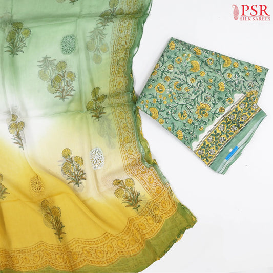 Light Green Pure Cotton Dress Material