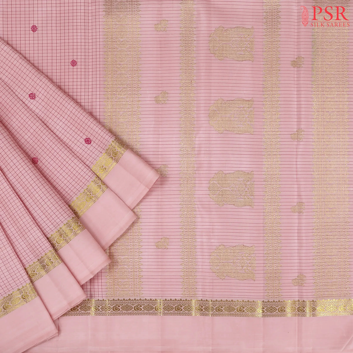 Pastel Pink Kanchipuram Silk Saree