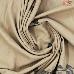 Parchment Beige Byloom Cotton Saree
