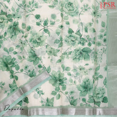 Light Green Kota Silk Cotton Dress Material