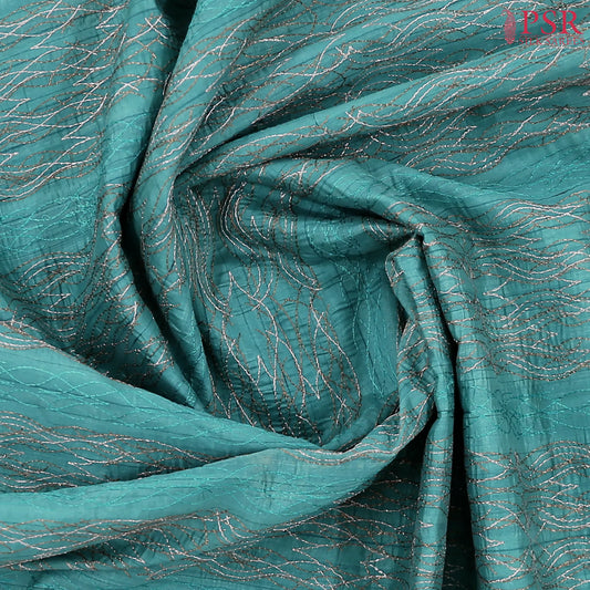 Turquoise Blue Kosa Embroidery Saree