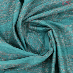 Turquoise Blue Kosa Embroidery Saree