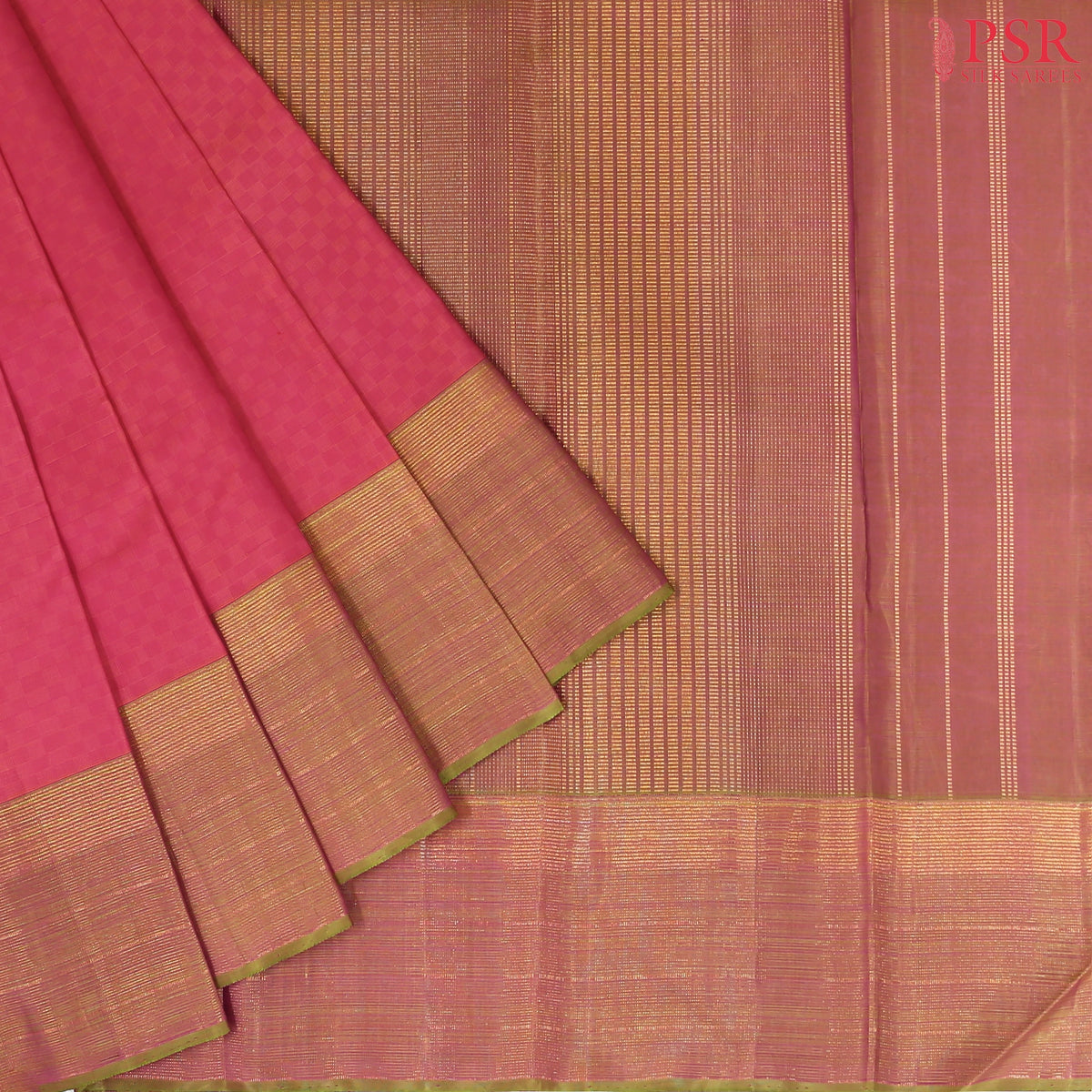 Hot Pink Kanchipuram Silk Saree