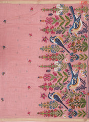 Flamingo Pink Ghicha Cotton Saree