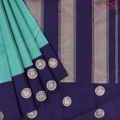 Caribbean Turquoise Kanchipuram Silk Saree