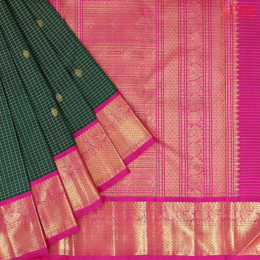 Dark Green Kanchipuram Silk Saree