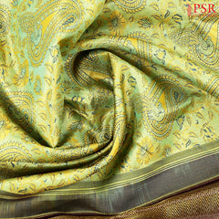 Limerick Green Kanchipuram Jacquard Tissue Silk Saree