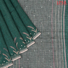 Castleton Green Linen Saree