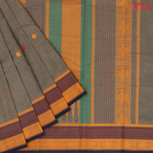 Chelsea Grey Kalakshetra Kovai Cotton Saree