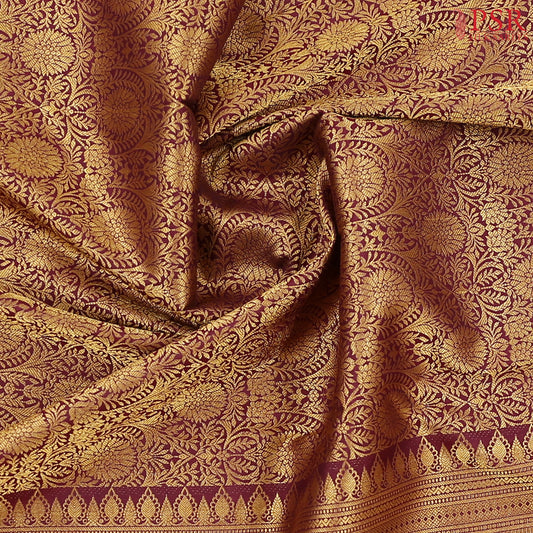Burgundy Kanchipuram Silk Saree