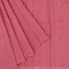 Flamingo Pink Kosa Embroidery Saree