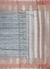 Grey Chiniya Silk Saree