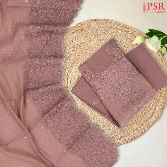 Onion Pink Silk Cotton Dress Material