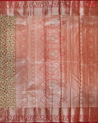 Golden Brown Tissue Art Silk Saree