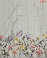 Fossil Grey Semi Linen Dress Material