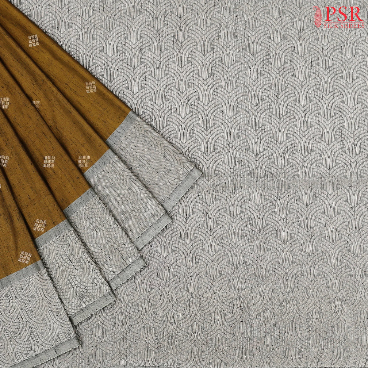 Dark Mustard Jute Art Silk Saree