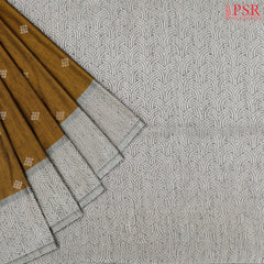 Dark Mustard Jute Art Silk Saree