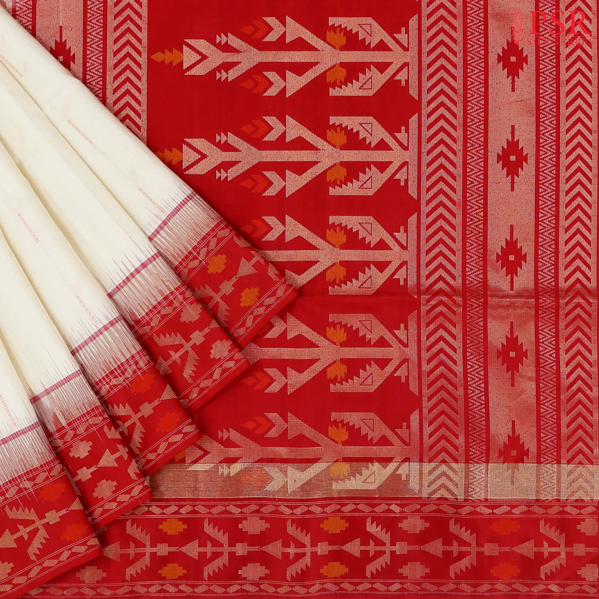Cream Beige Grey Soft Silk Saree