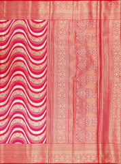 Red & Pink Art Silk Tissue Saree