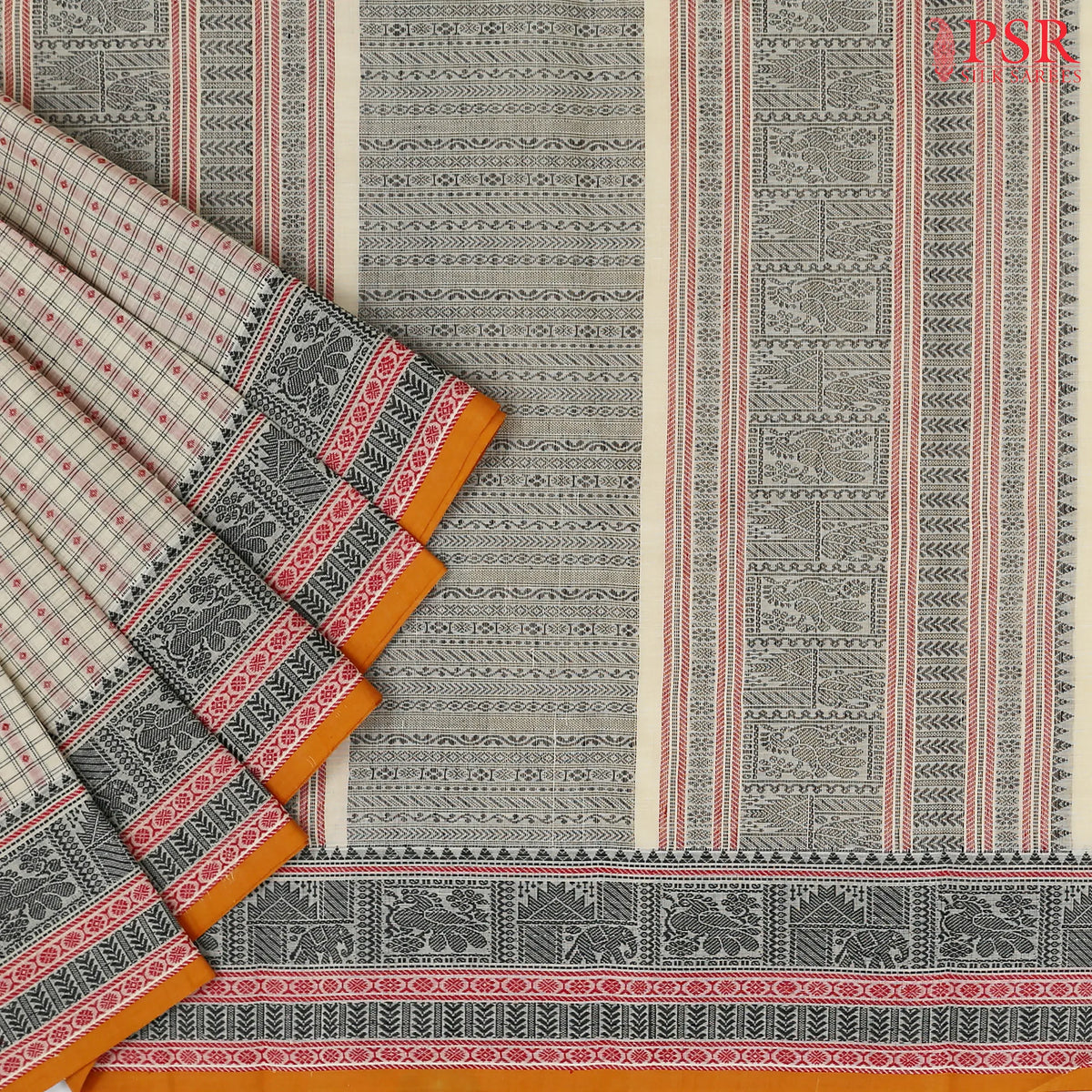 Beige Kalakshetra Kovai Cotton Saree