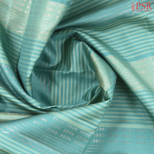 Grey Turquoise Blue Soft Silk Saree