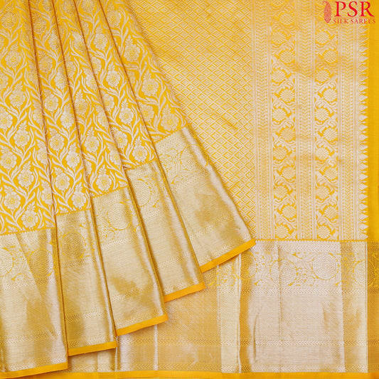 Yellow Kanchipuram Silk Saree