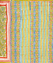 Olive Yellow Kalamkari Silk Saree