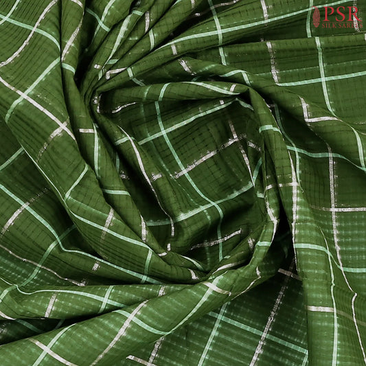 Dark Sap Green Mangalagiri Cotton Saree