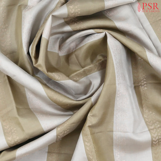 Light Grey & Tan Soft Silk Saree