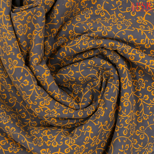 Grey Cotton Print Running Material