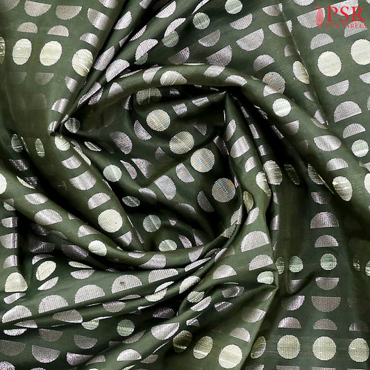 Dark Pickle Green Soft Silk Saree
