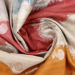 Beige & Multicolor Silk Cotton Saree